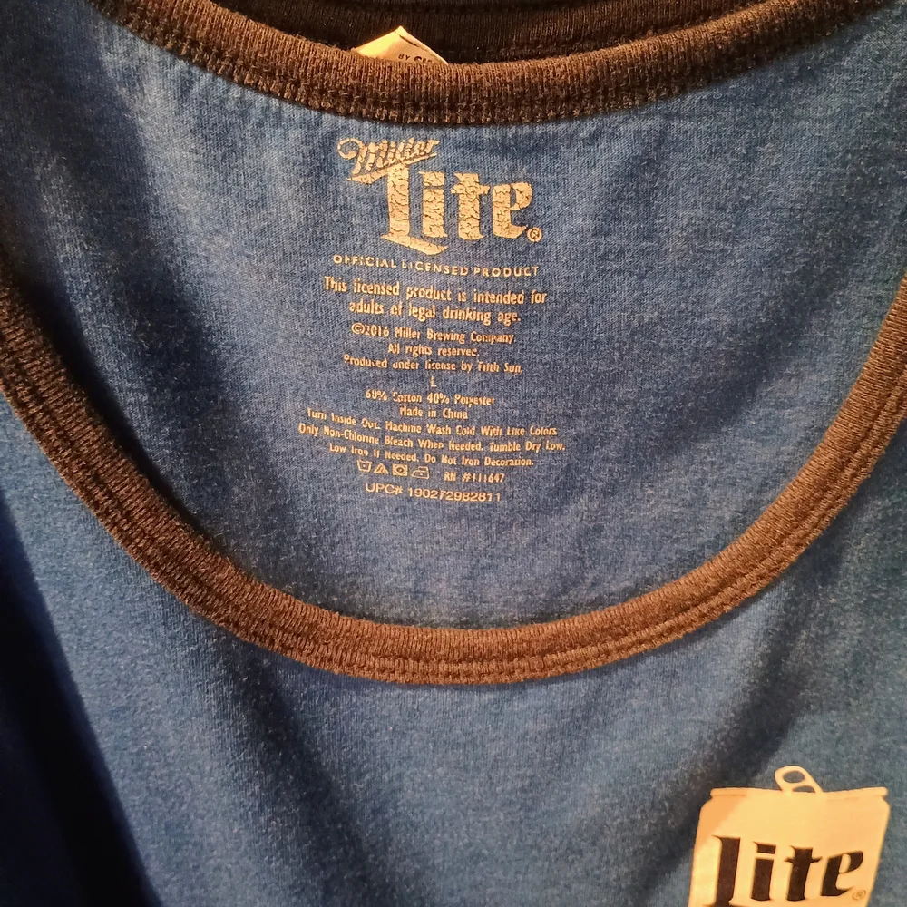 Lite Blue Men's Tank Top Bin 27 - Picture 3 of 3